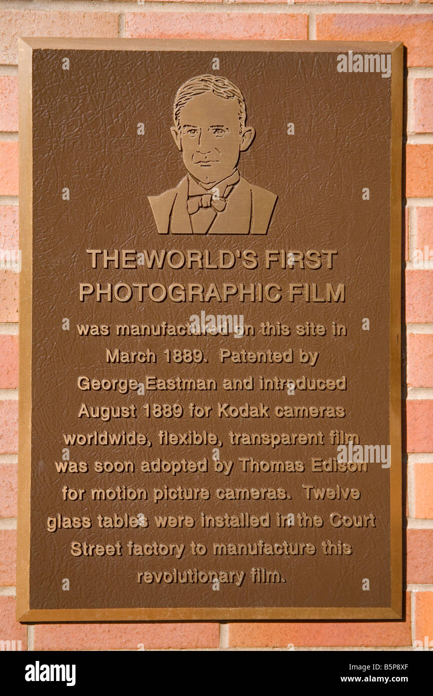 Eastman Plaque Rochester New York State USA Stock Photo Alamy