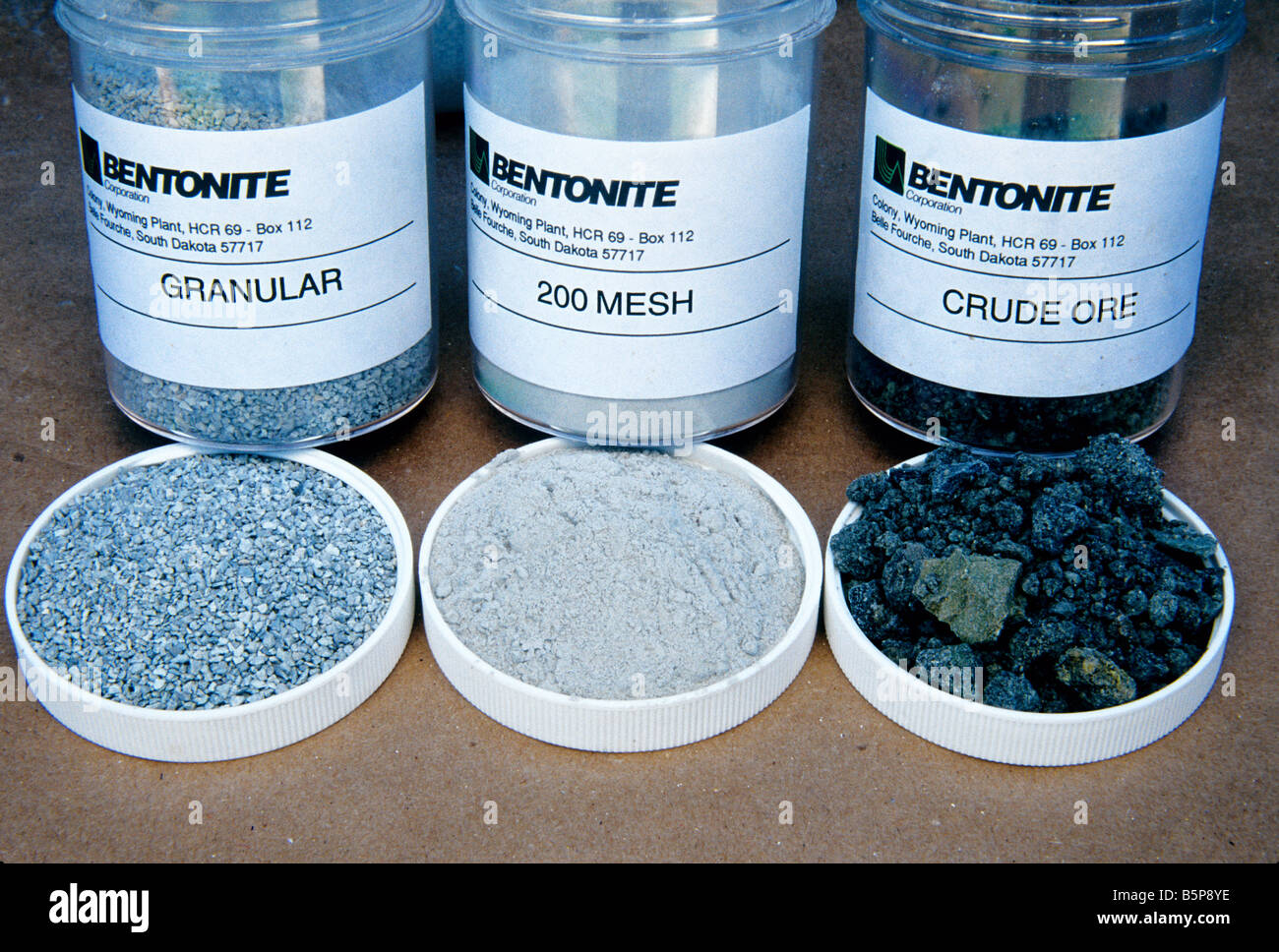 Bentonite specimens. Stock Photo