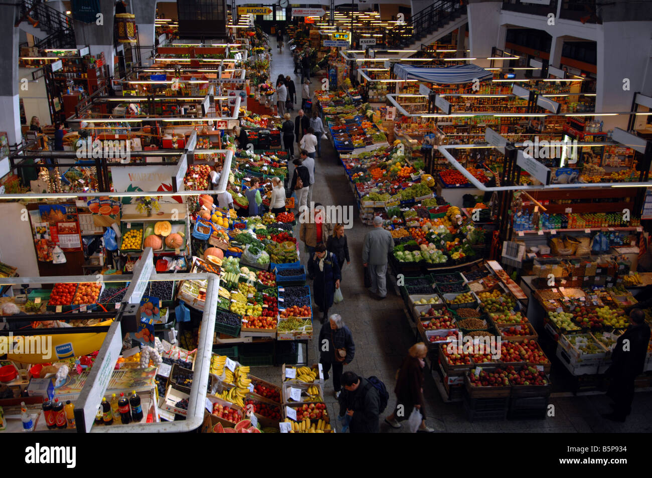 Indoor market, Wroclaw, Poland Stock Photo