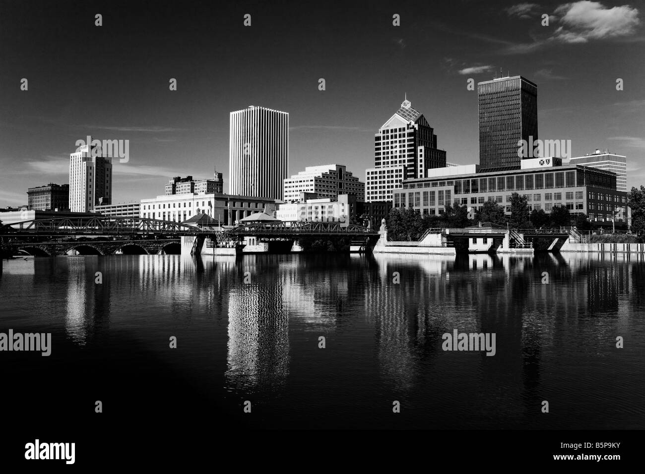 Genesee River Skyline Rochester New York State USA Stock Photo Alamy