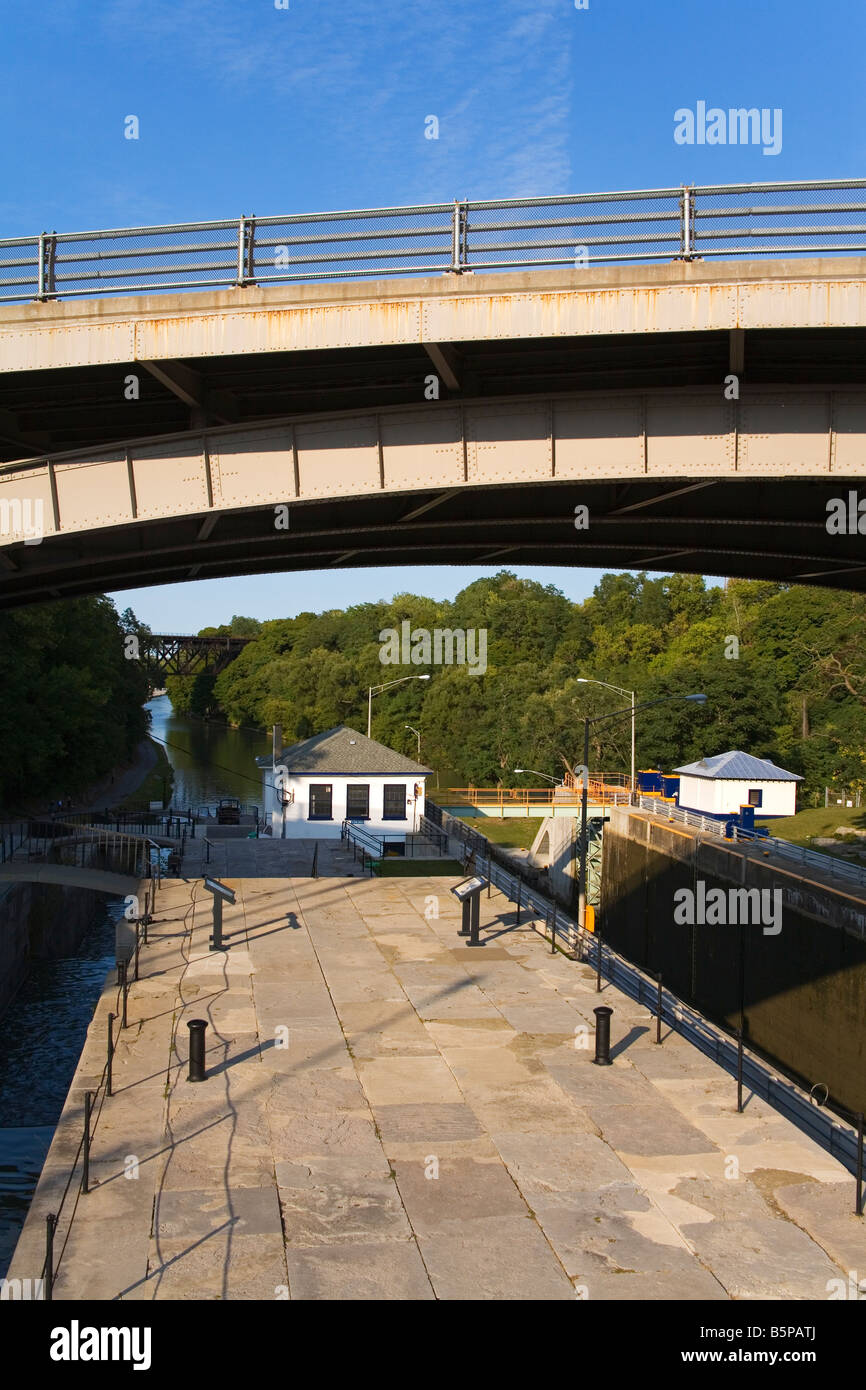 Erie Canal Locks Lockport City New York State USA Stock Photo Alamy