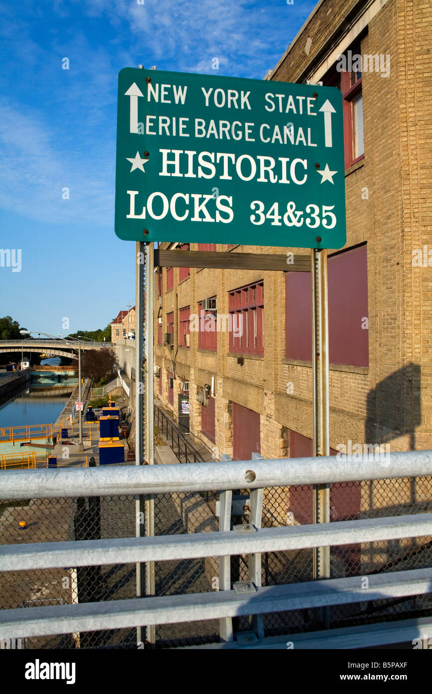 Erie Canal Locks Lockport City New York State USA Stock Photo Alamy