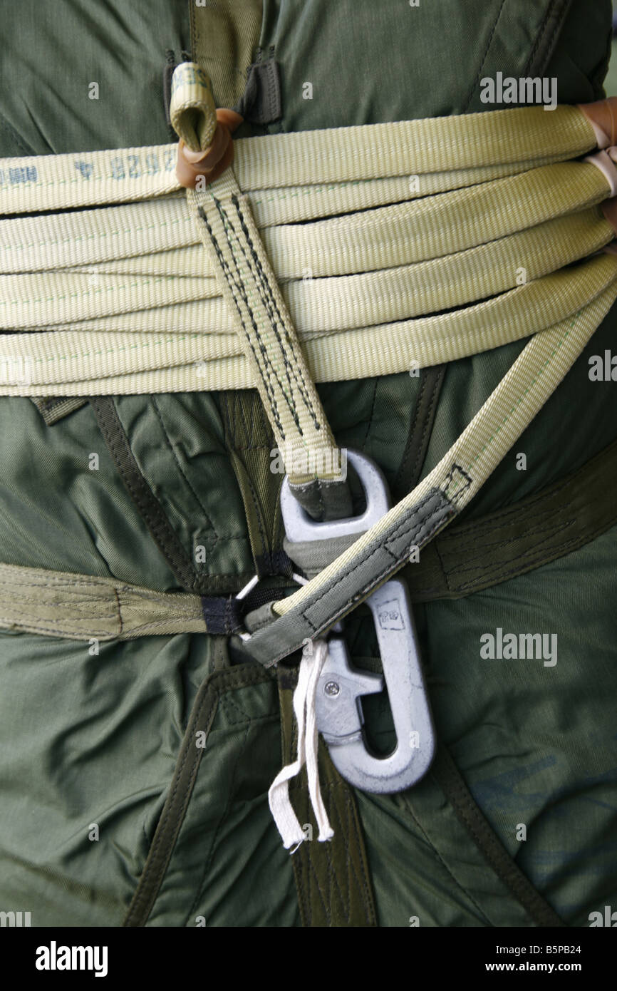 green army parachute kit equipment bag pack Stock Photo Alamy