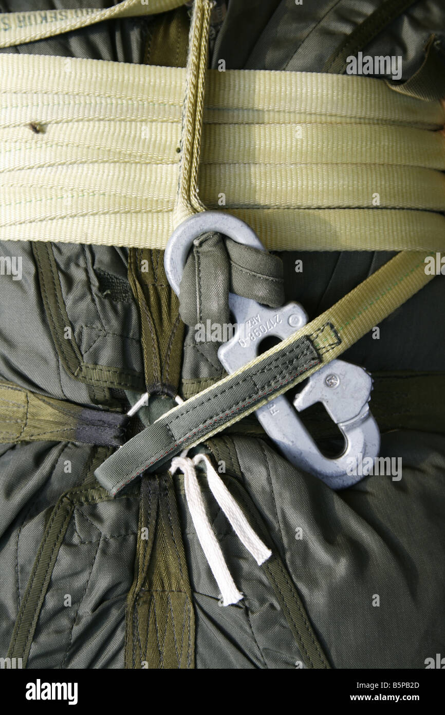 green army parachute kit equipment bag pack Stock Photo Alamy