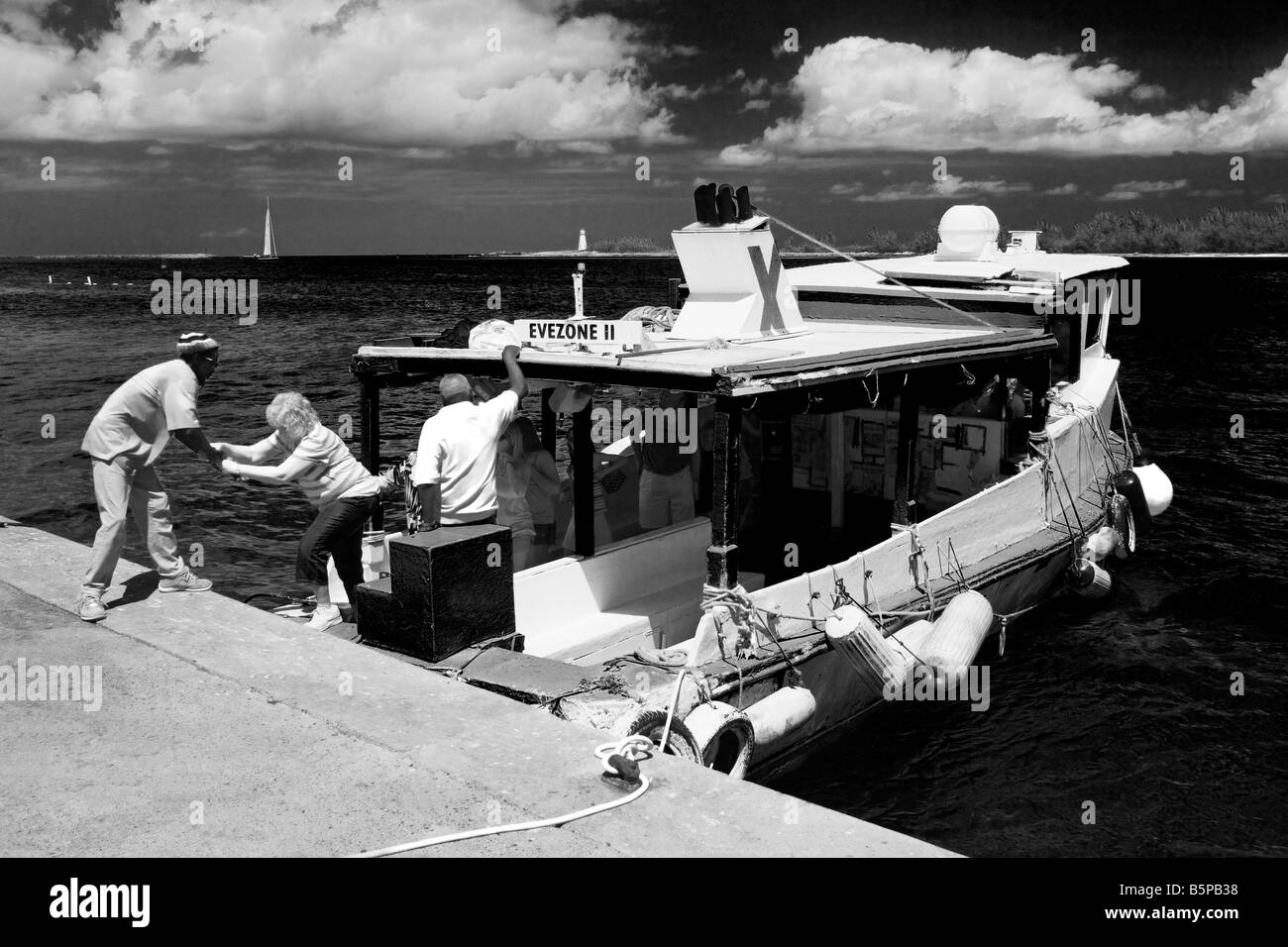 Ferry Boat in Nassau Harbour New Providence Island Bahamas Stock Photo