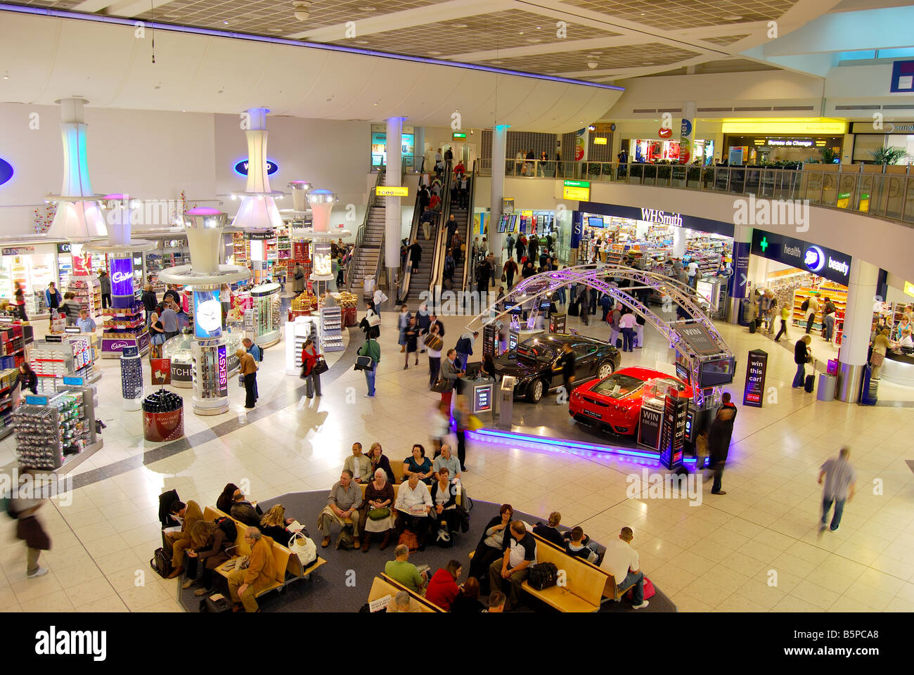 Gatwick North Terminal Departure Lounge, Gatwick Airport, Crawley, West Sussex, England, United Kingdom Stock Photo