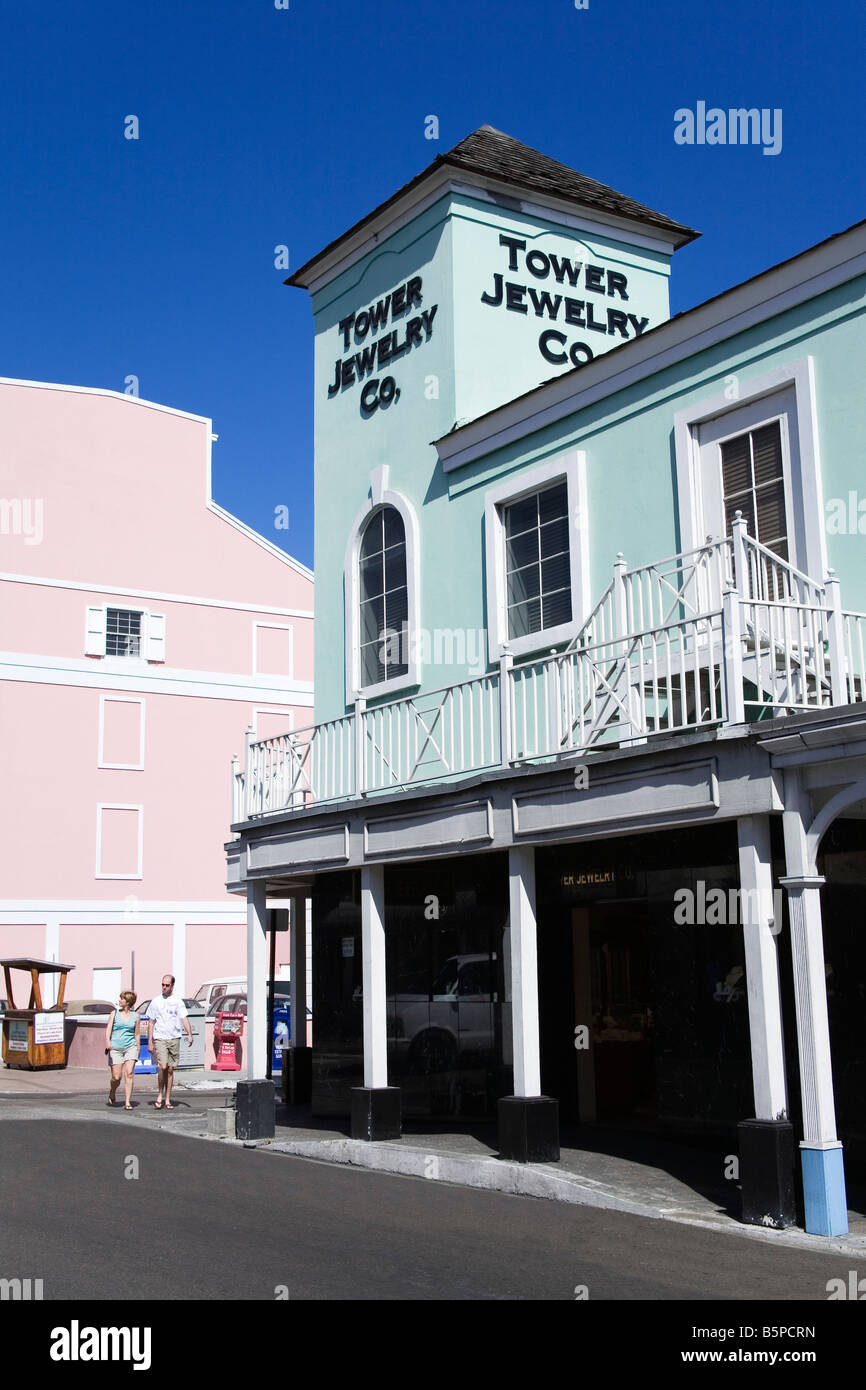 Stores on Bay Street Nassau New Providence Island Bahamas Stock Photo