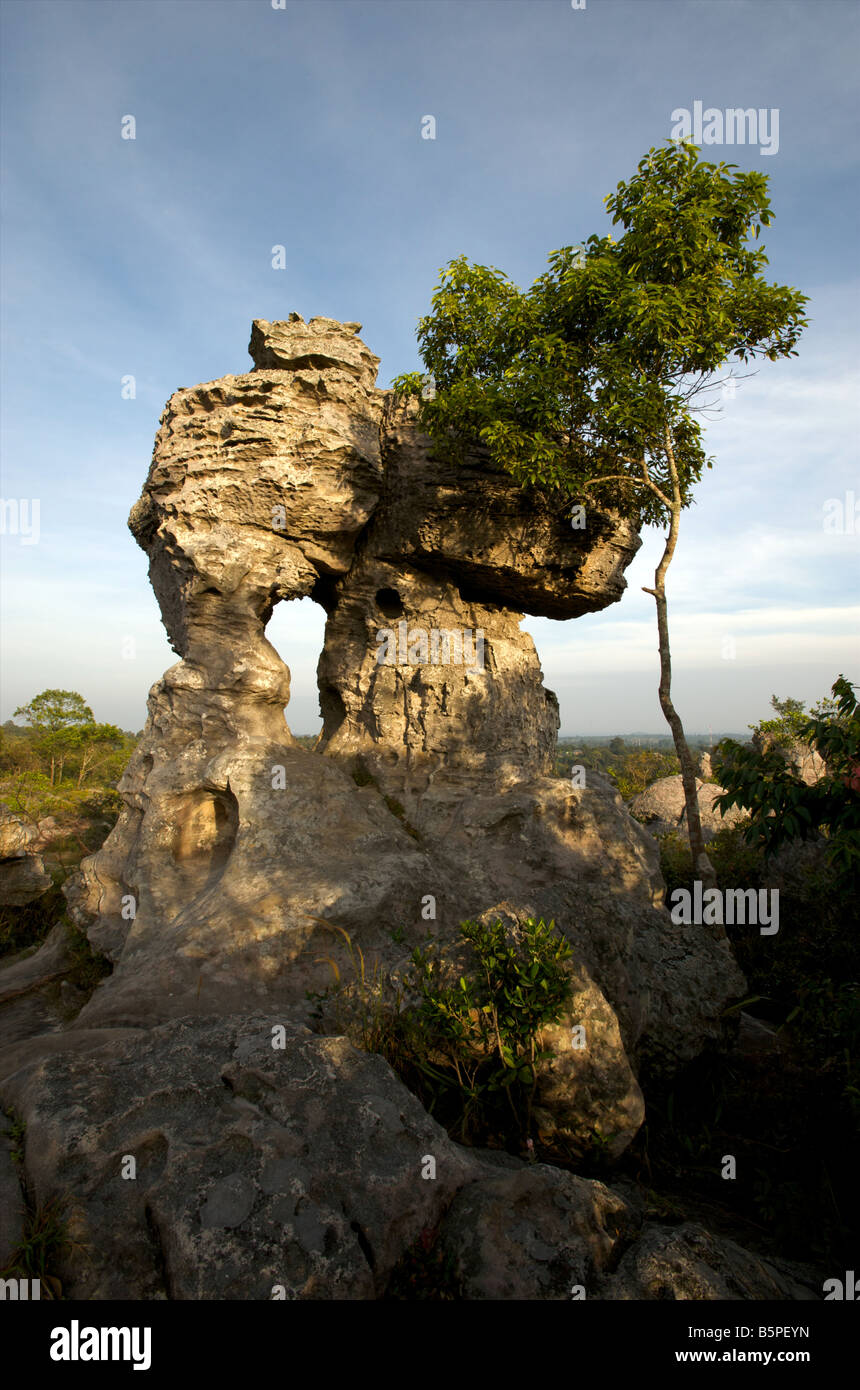 Limestone rock formations on the summit of the Pa Hin Ngam National Park in Thailand Stock Photo