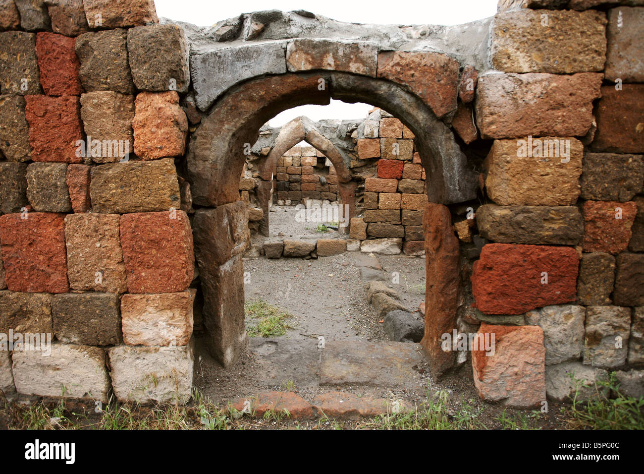 Doorways in Ani, the old city now abandoned, near the border with Armenia Stock Photo