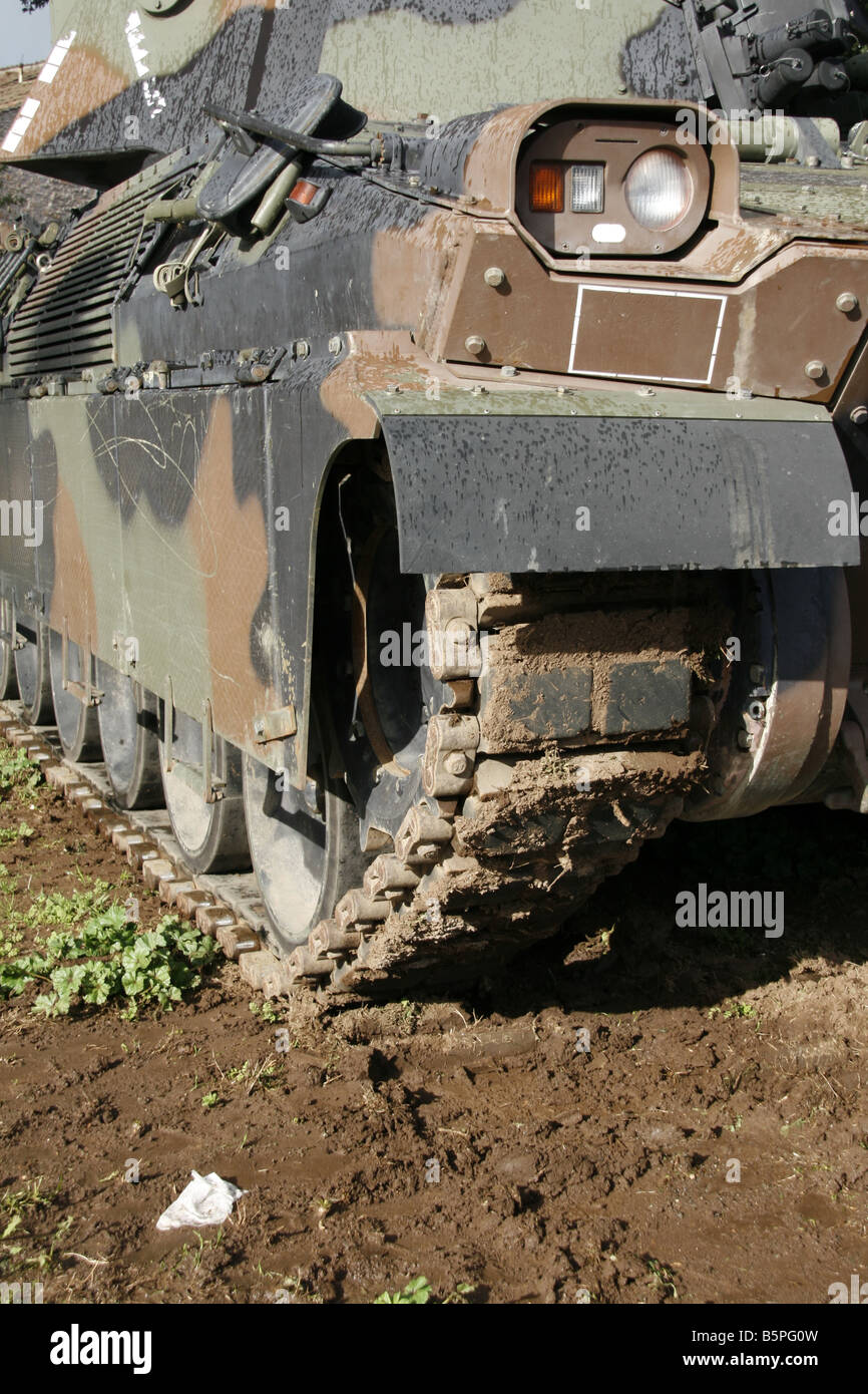 detail of army tank wheels on battle field Stock Photo Alamy