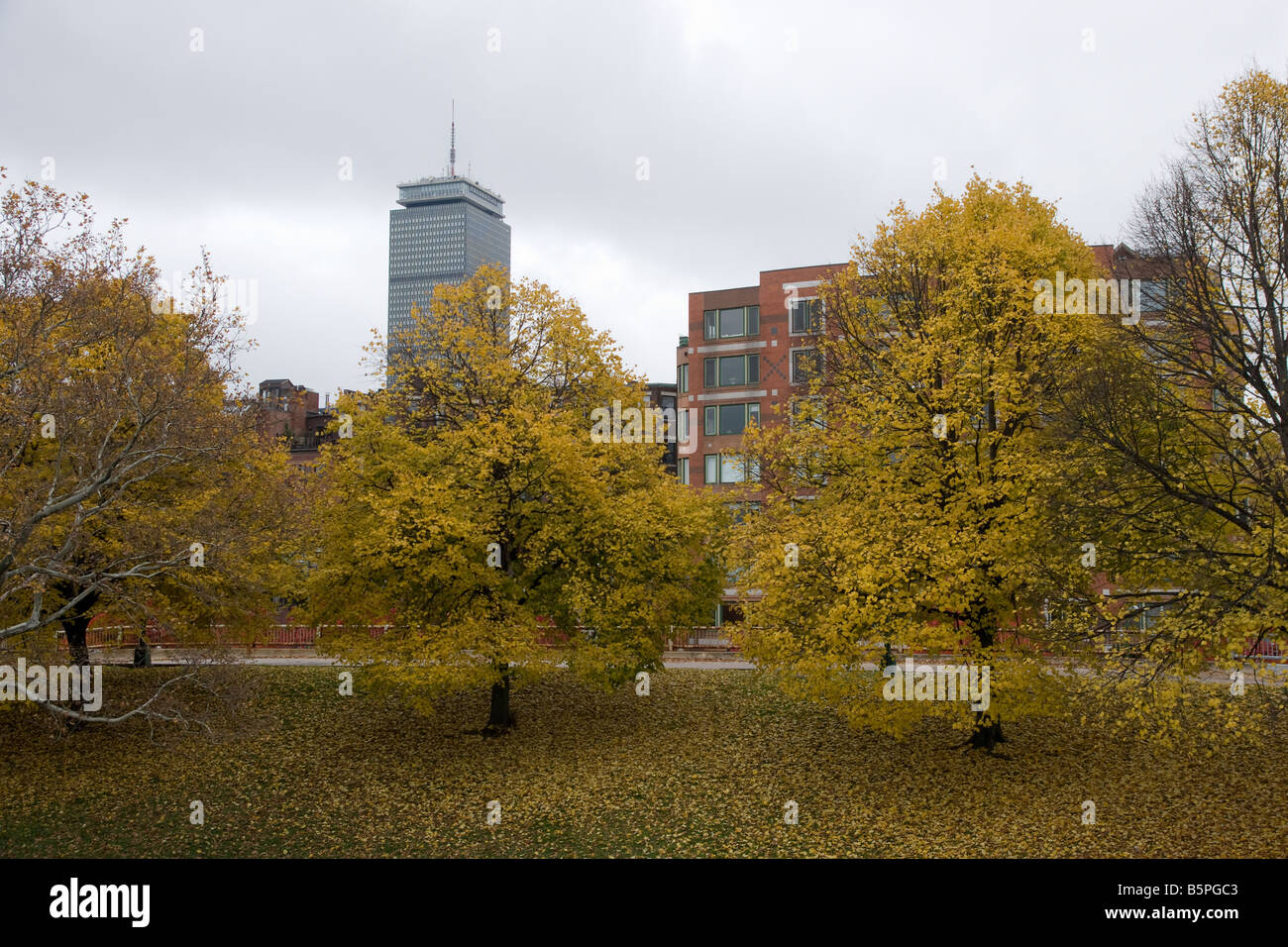 view towards prudential center in boston during autumn Stock Photo