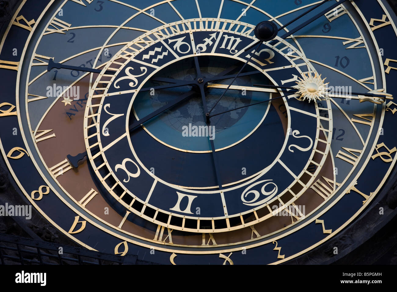 ASTRONOMICAL CLOCKFACE OLD TOWN HALL STAROMESTSKE NAMESTI PRAGUE CZECH REPUBLIC Stock Photo