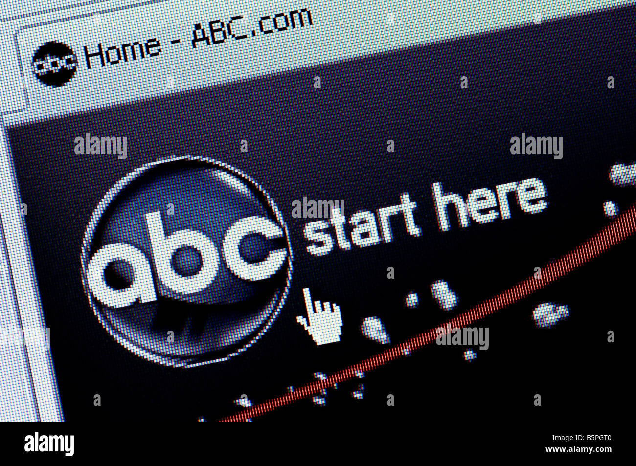 Macro screenshot of website of American TV network ABC Editorial use only Stock Photo
