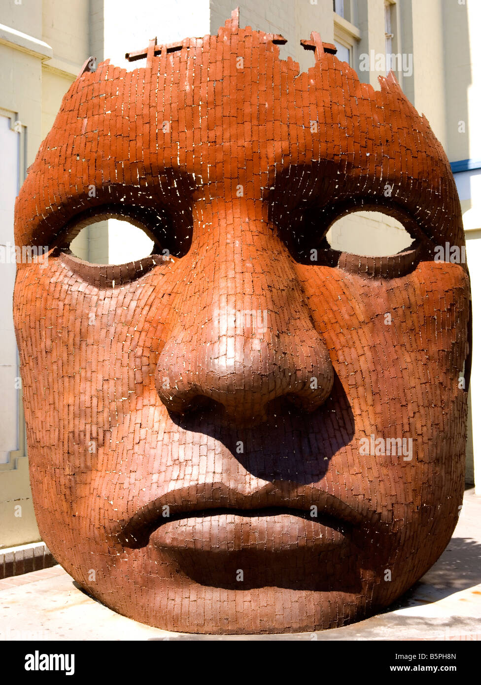 Face sculpture outside The Marlowe Theatre in Canterbury, Kent, United