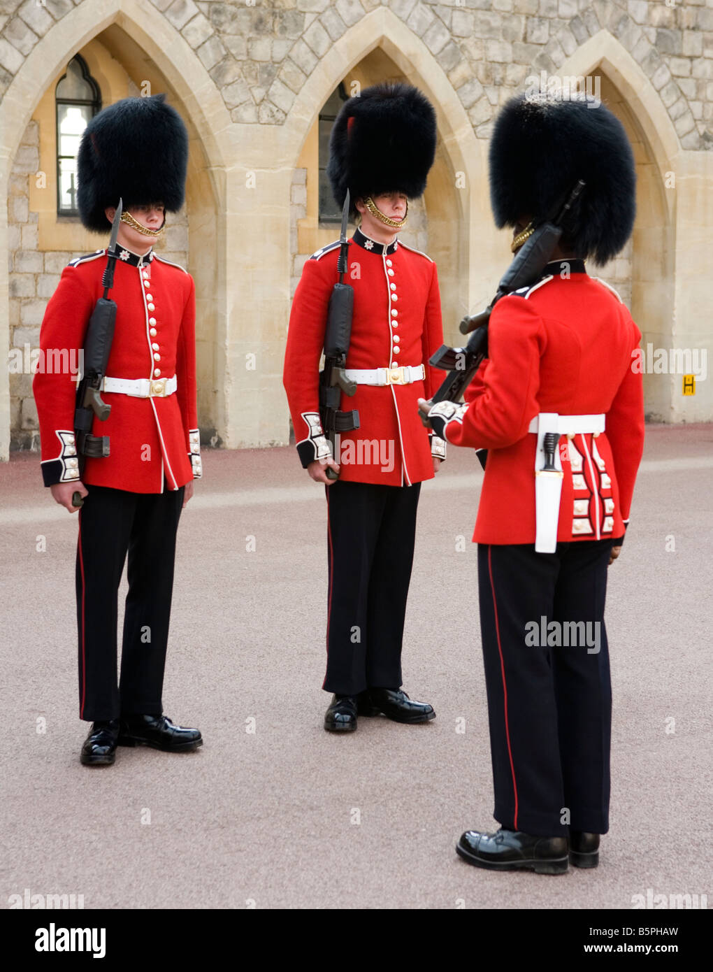 Queens Guard at Windsor Castle, United Kingdom Stock Photo