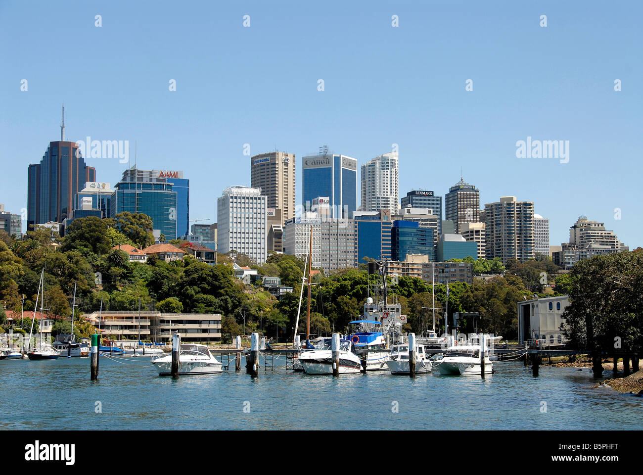 harbour and modern buildings North Sydney Australia Stock Photo