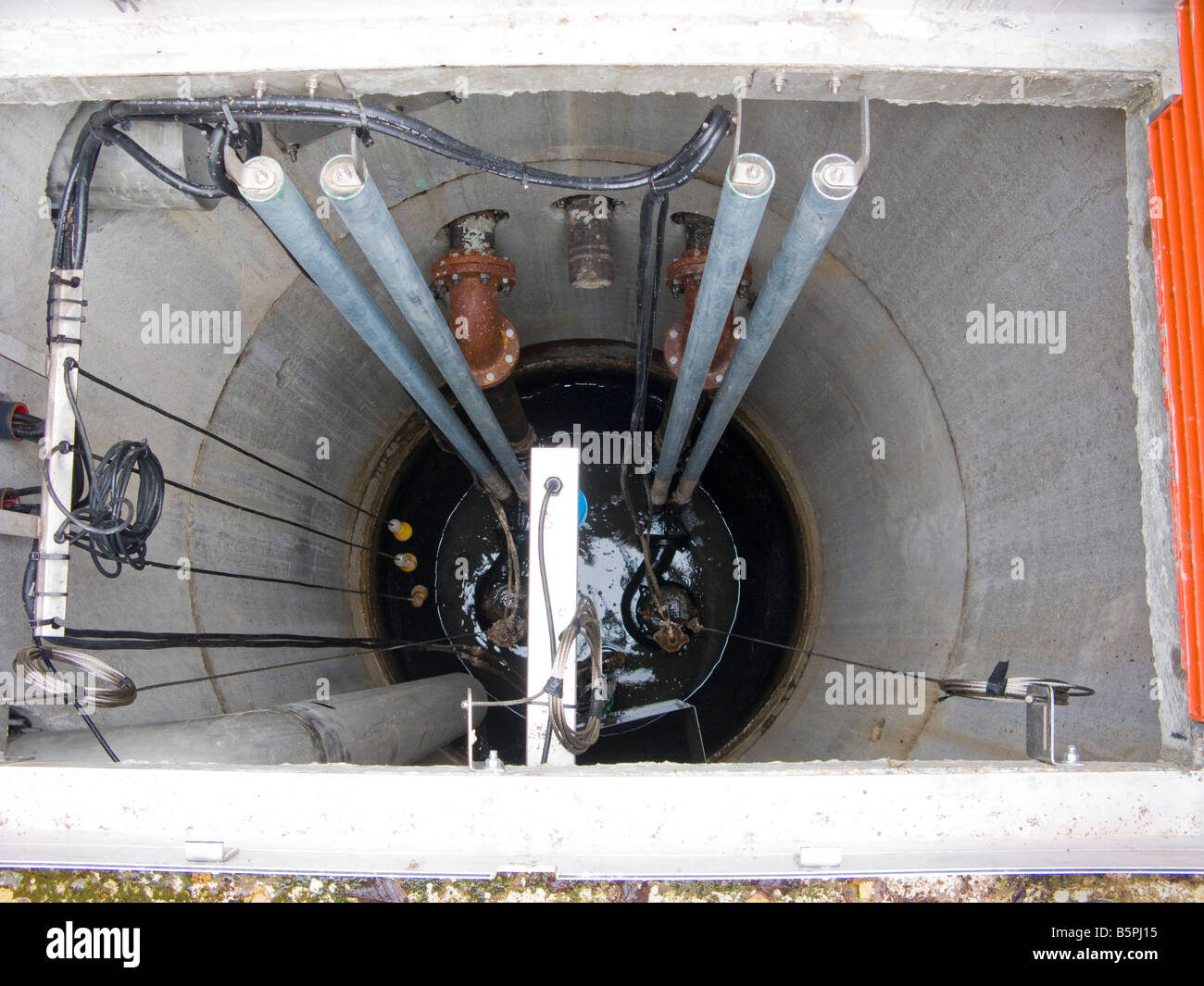 Wet well of a sewage pumping station Stock Photo Alamy