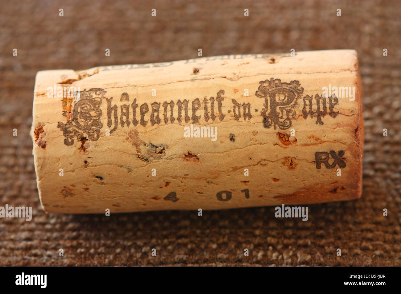 Chateauneuf du Pape wine cork stopper Stock Photo