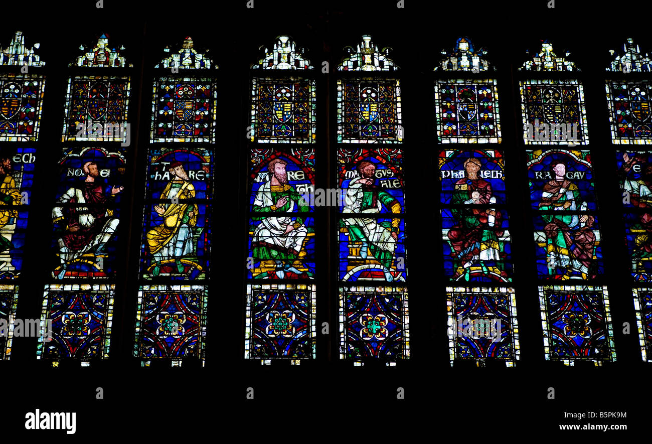 Canterbury Cathedral, stained glass window, Kent, United Kingdom Stock
