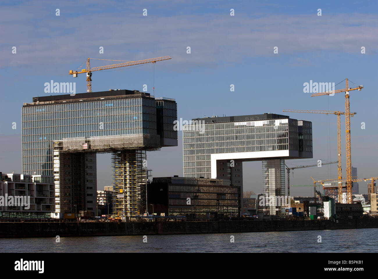 The Kranhaus (crane House), a prestigious office development beside the river Rhine, Cologne