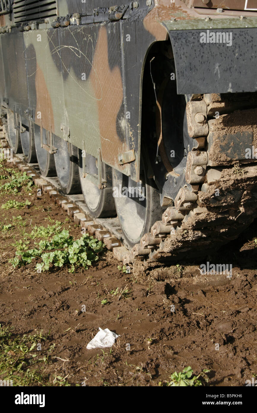 detail of army tank wheels on battle field Stock Photo Alamy