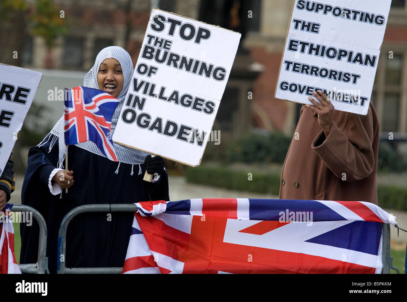 Ethiopia protest in Parliament Square 20- 12 Nov 2008 Stock Photo