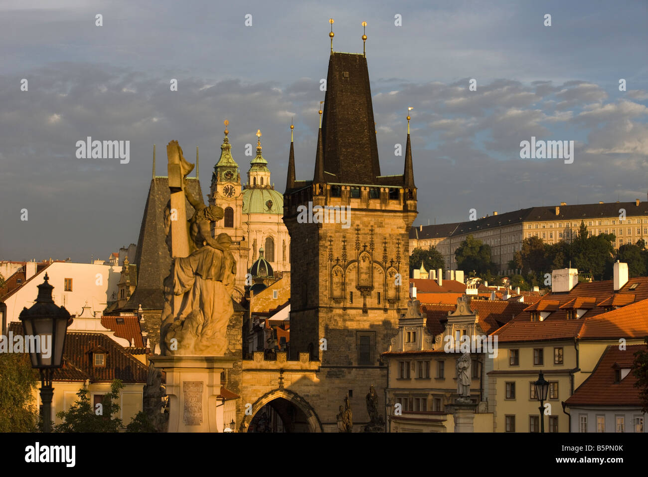 BAROQUE STATUES KING CHARLES IV BRIDGE PRAGUE CZECH REPUBLIC Stock baroque-statues-king-charles-iv-bridge-prague-czech-republic-stock