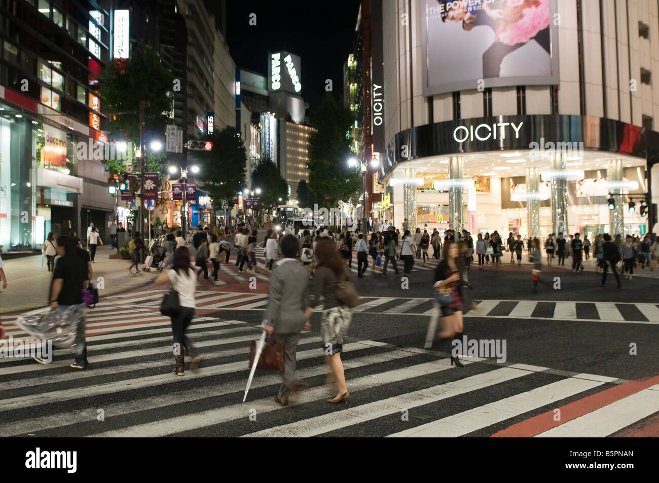 Shibuya at Night Stock Photo