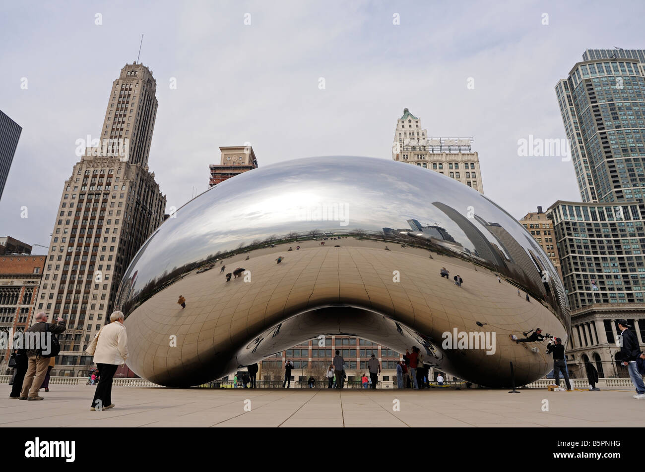 The Cloud Gate (aka "the Bean"). Millennium Park. Chicago. Illinois
