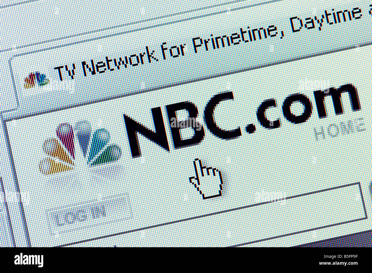 Macro screenshot of NBC network website Stock Photo