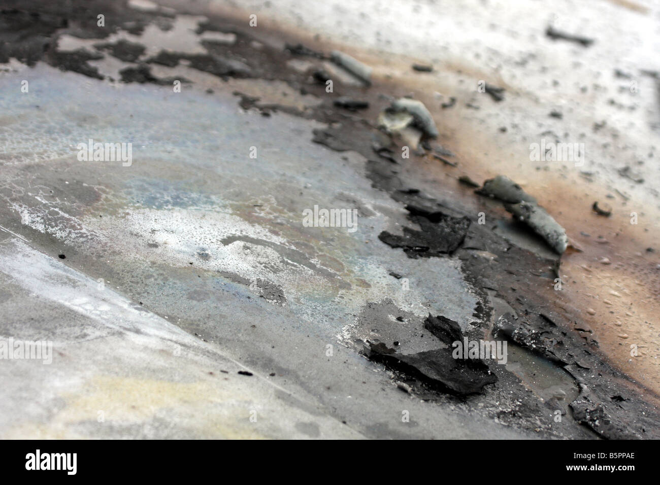 The burnt damage to the paint of a car after a fire Stock Photo Alamy