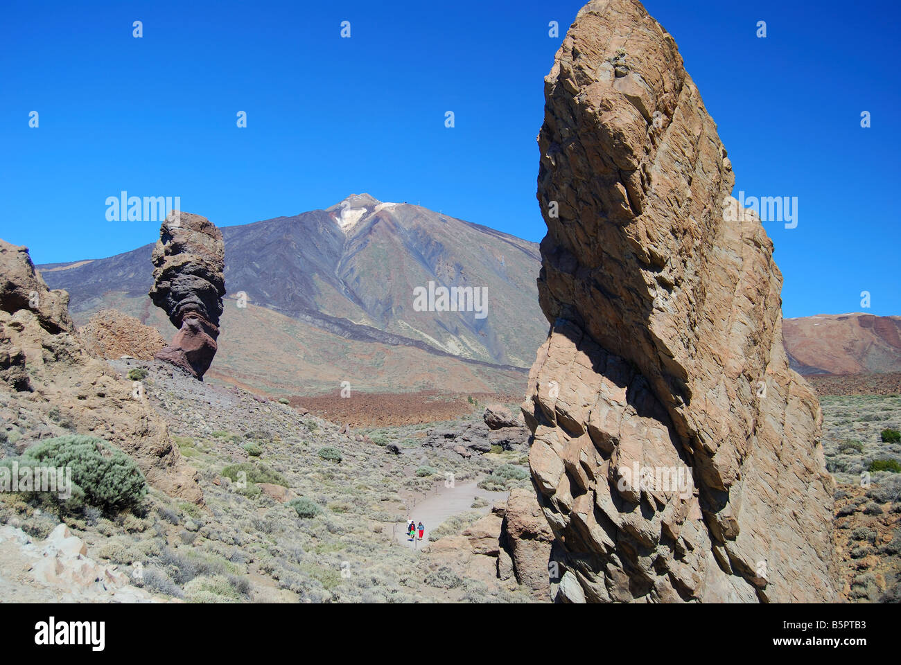 View of Mt.Tiede and Los Roques de Garcia, Parque Nacional Del Teide, Tenerife, Canary Islands, Spain Stock Photo