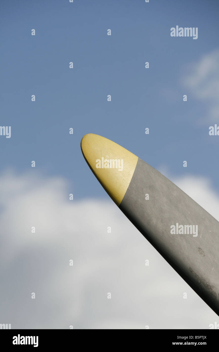 detail of plane propeller and blue sky Stock Photo Alamy