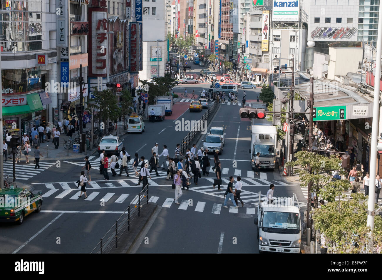 Crosswalk in Shinjuku Stock Photo