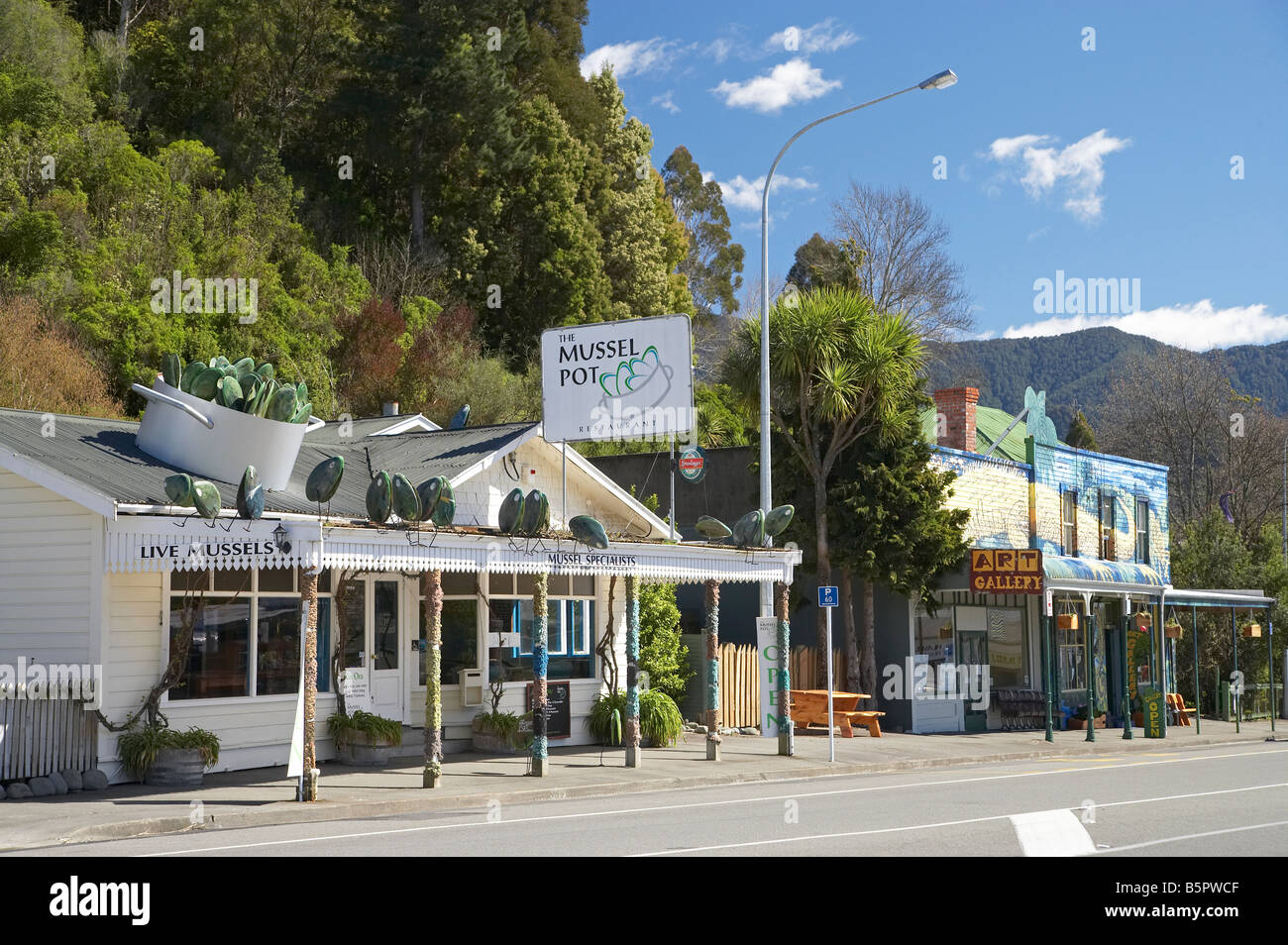 The Mussel Pot Restaurant Havelock Marlborough South Island New Zealand Stock Photo