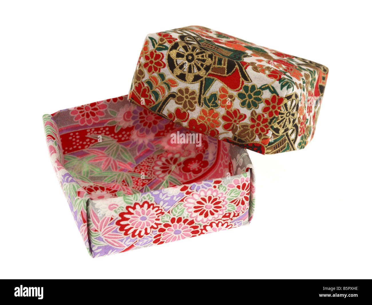 Top And Bottom Of Colorful Origami Boxes Stock Photo