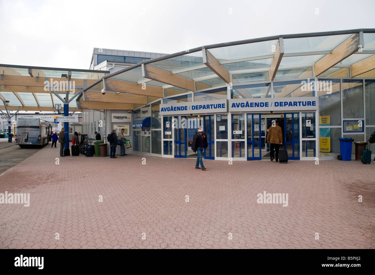 Skavsta Airport outside Nykoping 100 kilometers or 60 miles south of Stockholm is the Ryanair hub in Sweden Stock Photo