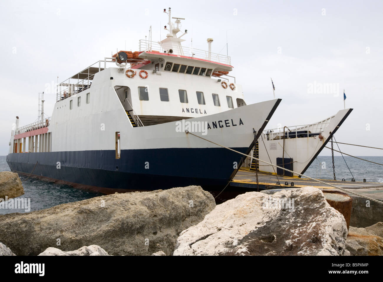 Ferry to Zakynthos - Pessada, Cephalonia, Greece Stock Photo