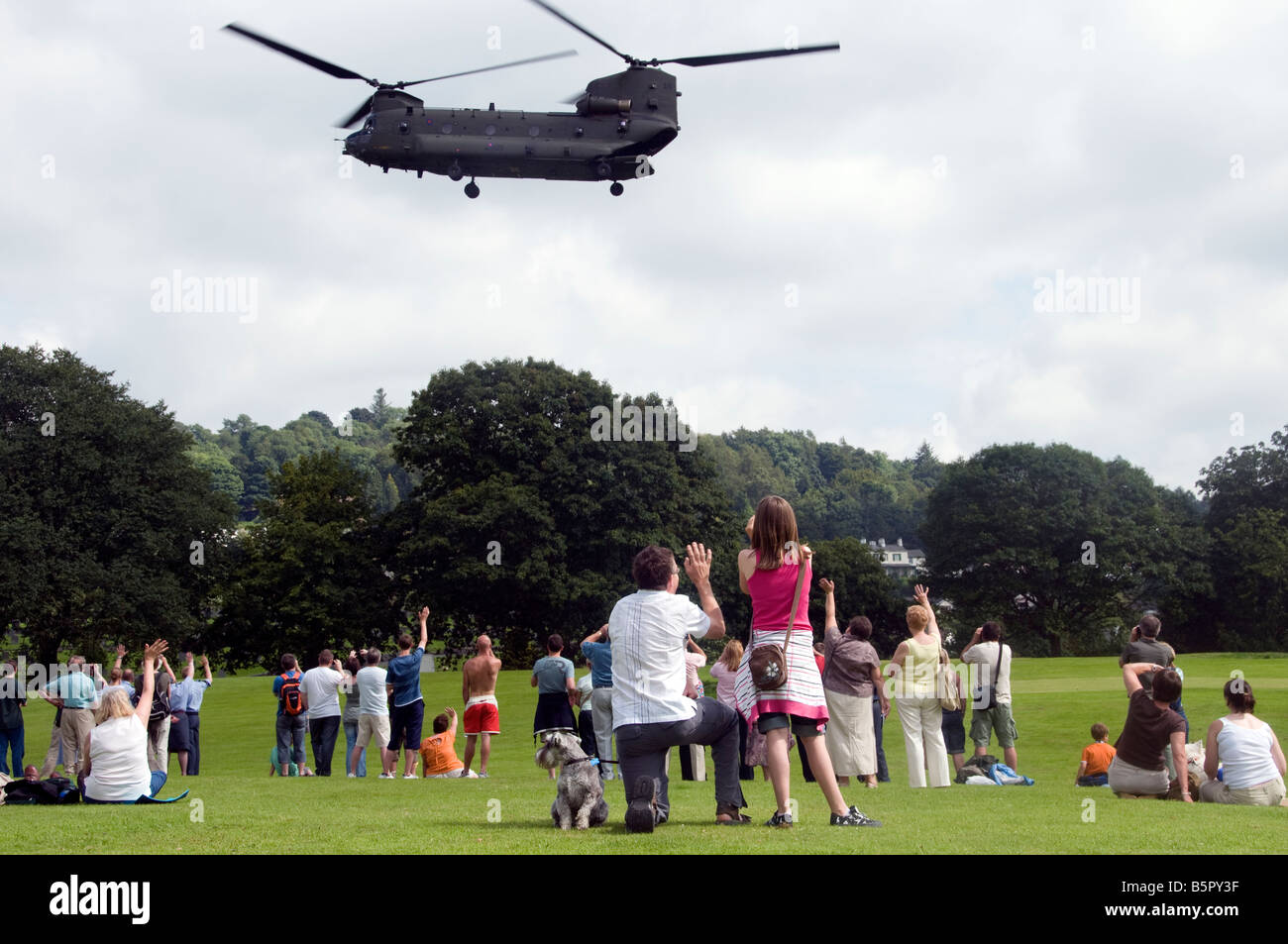 Windermere air show England Chinook raf Stock Photo