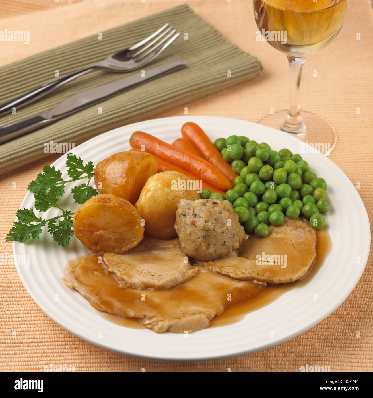 Roast Chicken Meal Stock Photo Alamy