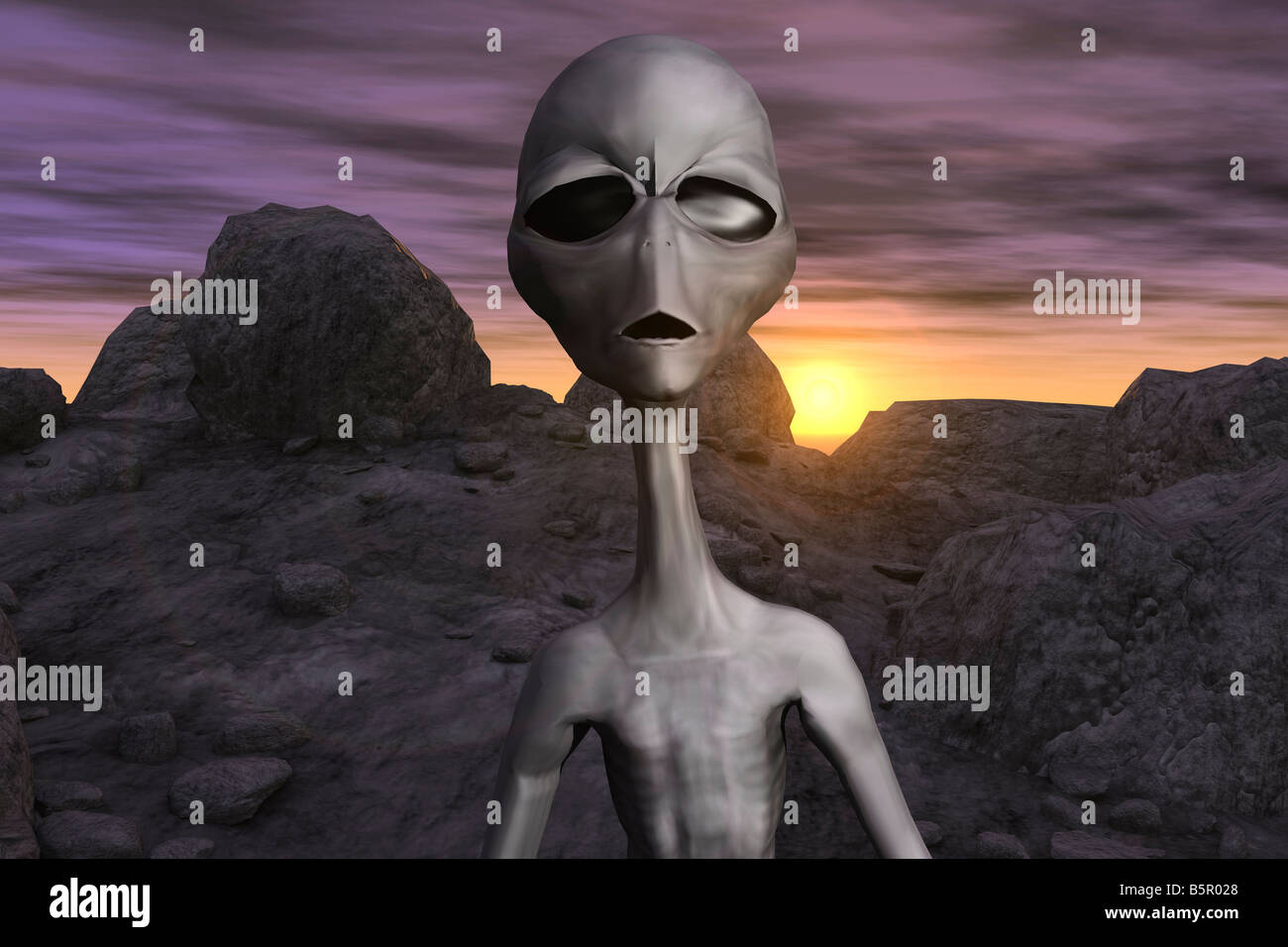 Computer Generated Image Of An Alien Stock Photo