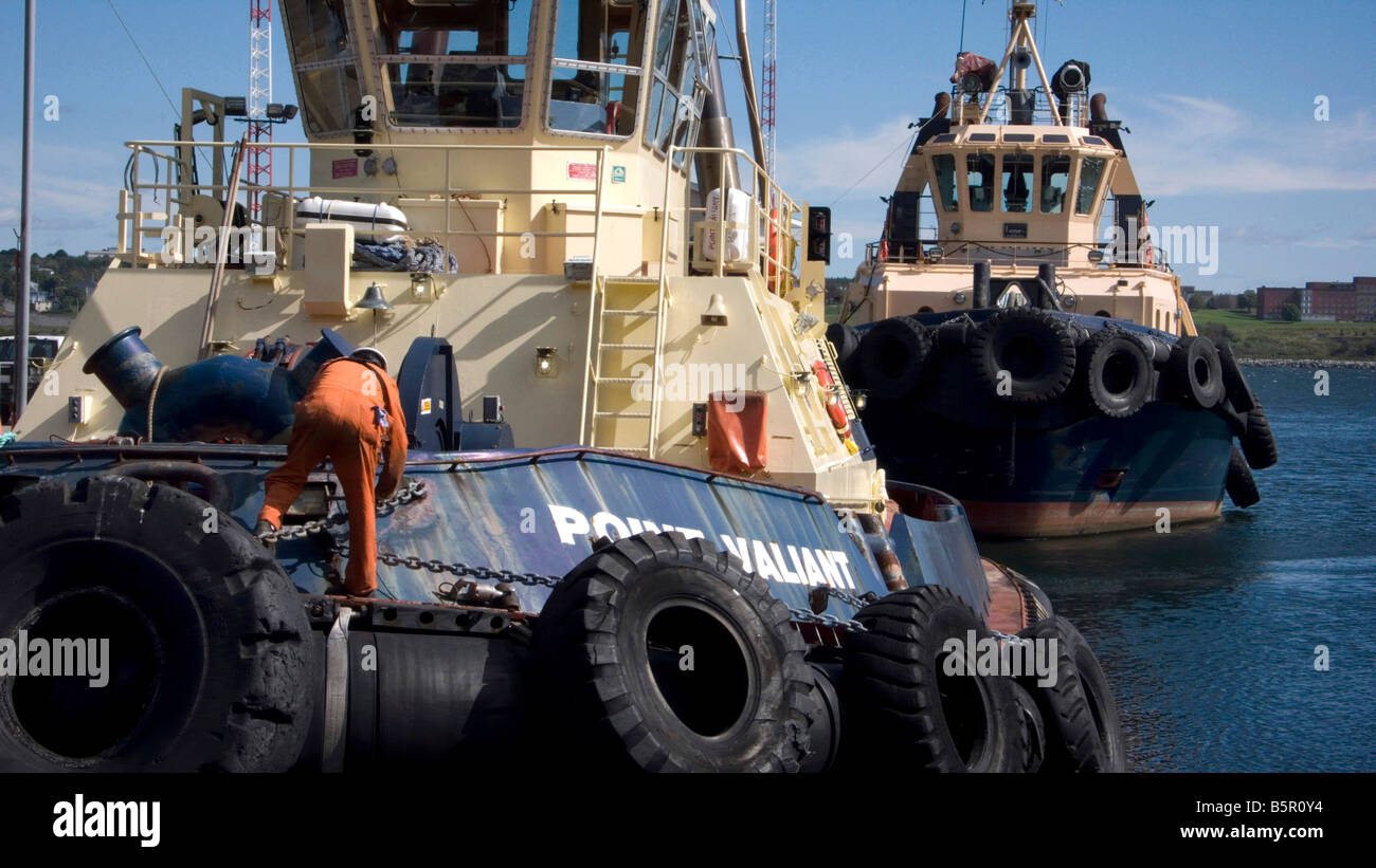 Tugboats at the docks in Halifax Nova Scotia Canada Stock Photo Alamy