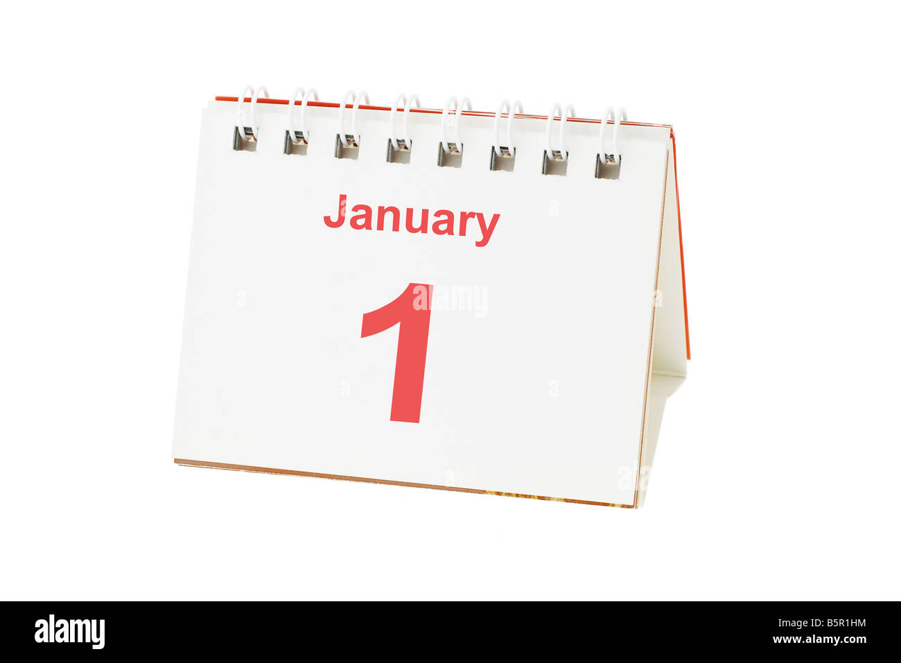 Desktop calendar showing January 1 Stock Photo