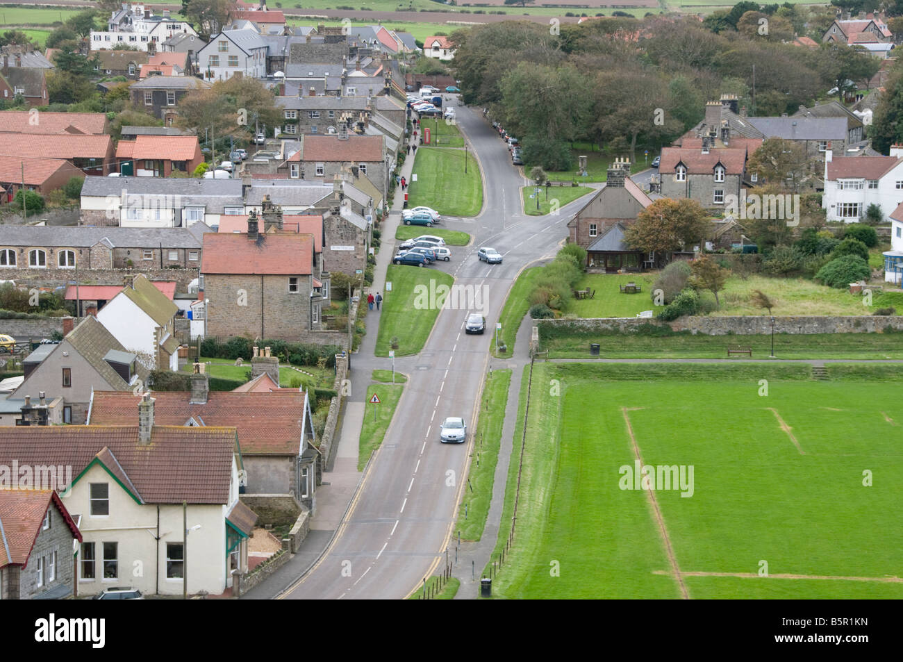 Bamburgh Village Northumberland Stock Photo - Alamy