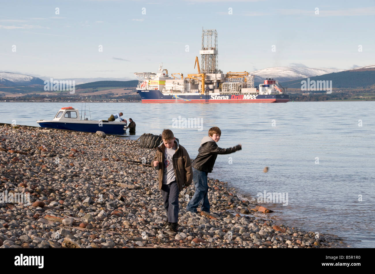 Stena Carron Drill Ship in Cromarty Firth Stock Photo