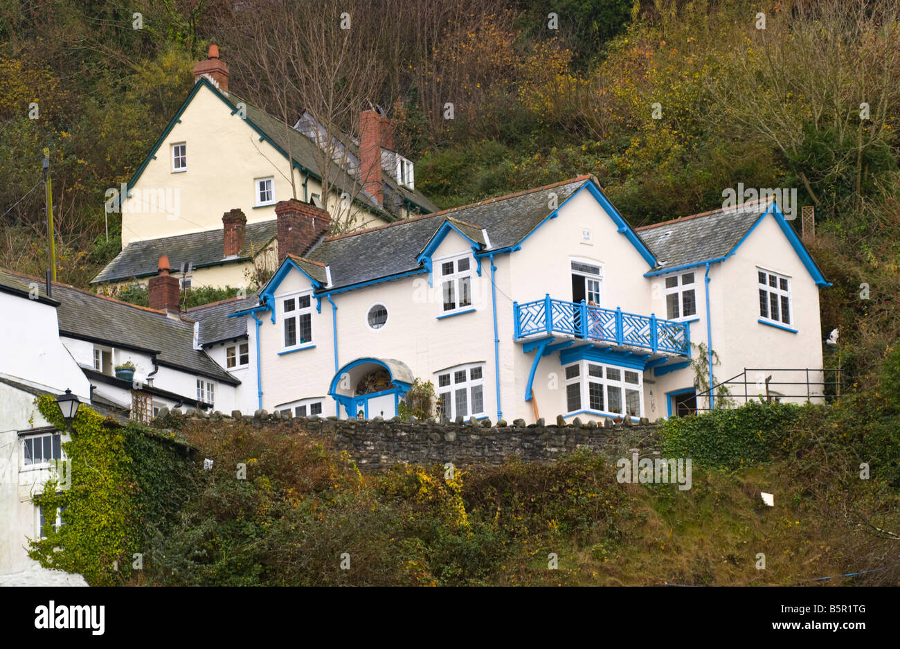 View of cottages in the coastal village of Clovelly North Devon England UK Stock Photo