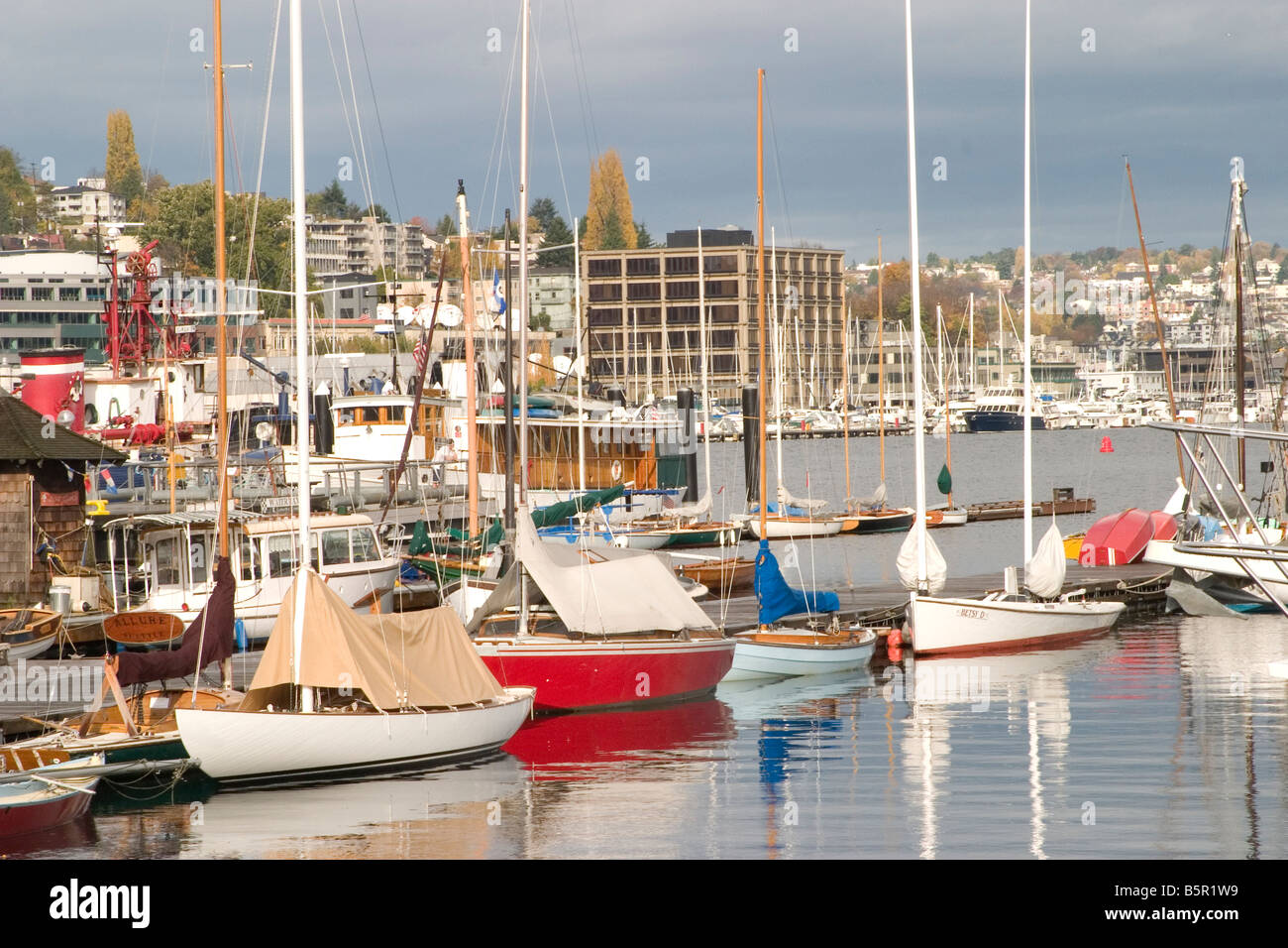 Sailboats in Lake Union Stock Photo Alamy