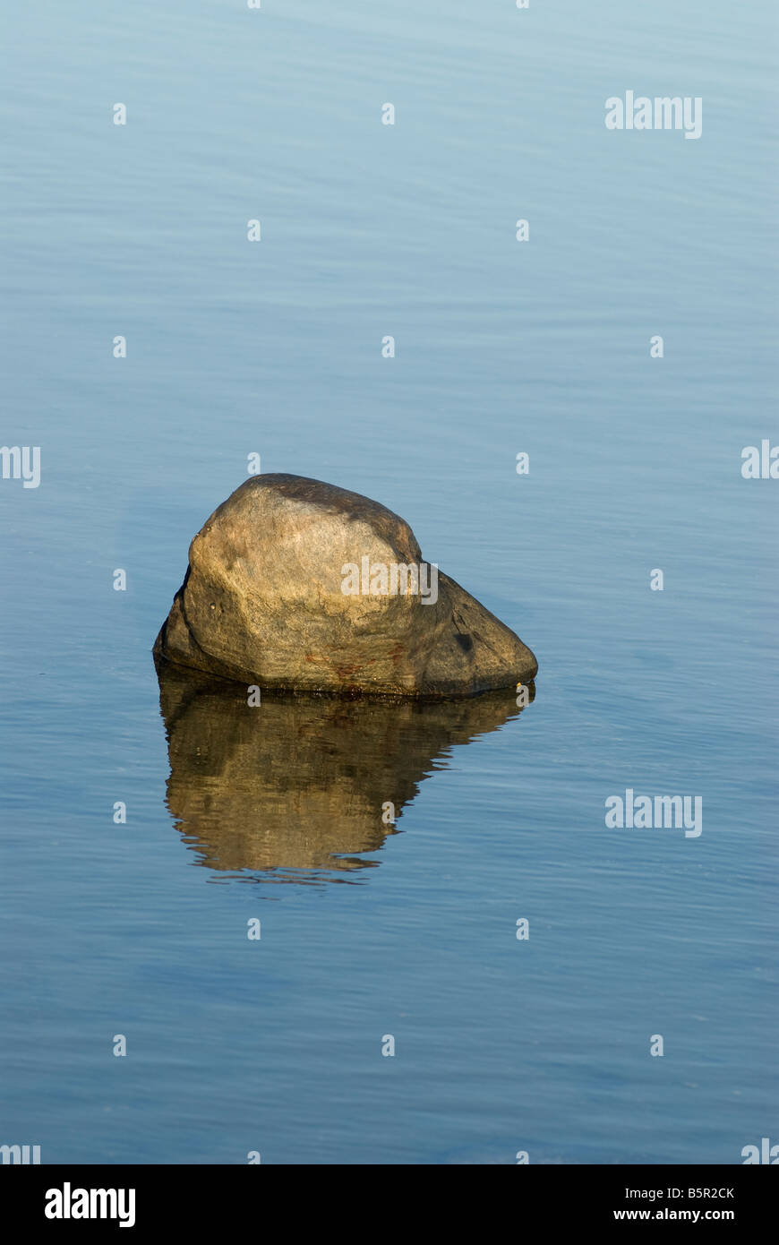 stone in the sea, Sweden Stock Photo