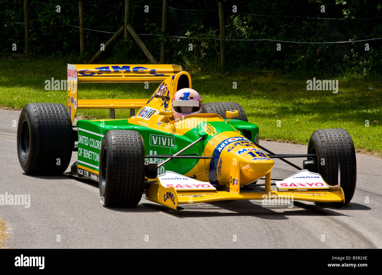 1992 Benetton-Ford B192 with driver Lorina McLoughlin at Goodwood Festival of Speed, Sussex, UK. Stock Photo