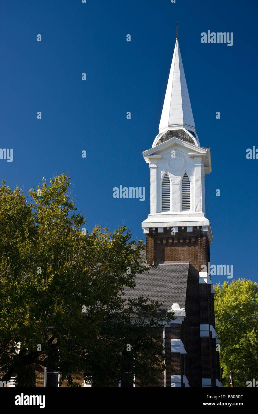 Historic Franklin Presbyterian Church Steeple in Franklin, Tennessee, USA Stock Photo